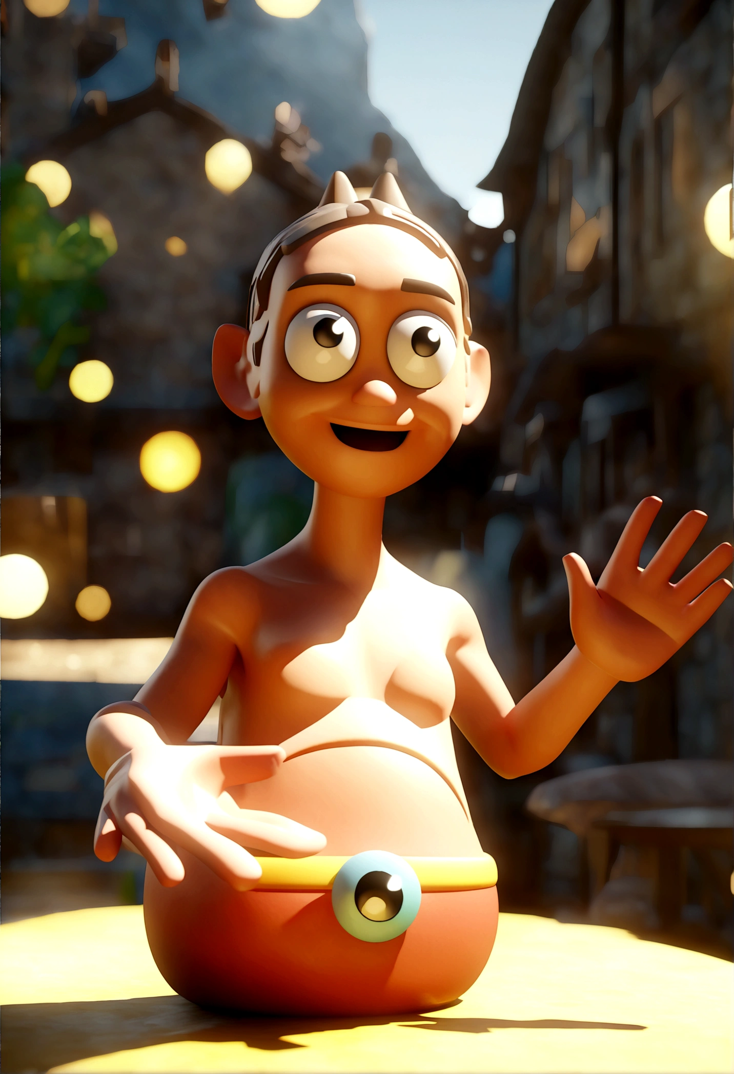 Cartoon character of a shirtless man animation character, stylized character, animation style rendering, 3d stylized, Stylized 3D rendering, toon render screenshot, 3d character, 3d character, Stylized 3D rendering, 3D character rendering, cartoon character, Personagem de close up, character posing,  (Pixar-style) (master part:1.2) (bokeh) (best qualityer) (skin detailed) (detailed texture) (8K) (Argilla) (cinematic lighting) (sharp focus