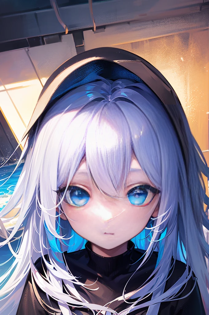 Transparent silver hair))、Semi-long hair、((Shiny blue eyes))、(Cute Summer Clothes)、resolution, unity 8k wallpaper, (figure:0.8), (Detailed and beautiful eyes:1.6), Highly detailed face, Perfect lighting, Extremely detailed CG, (Perfect hands, Perfect Anatomy), , t