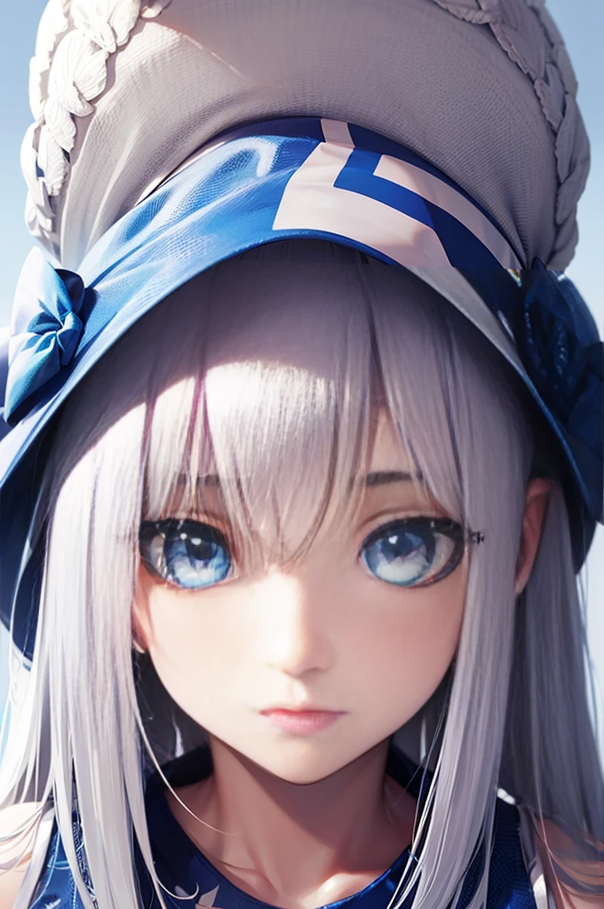 Transparent silver hair))、Semi-long hair、((Shiny blue eyes))、(Cute Summer Clothes)、resolution, unity 8k wallpaper, (figure:0.8), (Detailed and beautiful eyes:1.6), Highly detailed face, Perfect lighting, Extremely detailed CG, (Perfect hands, Perfect Anatomy), , t