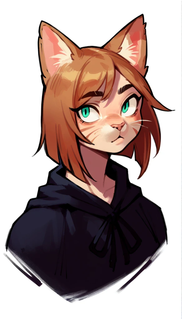 score_9, score_8_up, score_7_up, (thick lines:1.25), (simple background, white background),
((human), (anthro), (solo), (female), portrait, facing viewer, focus on face, (mage), ((wearing dark robe)), (cat fur))