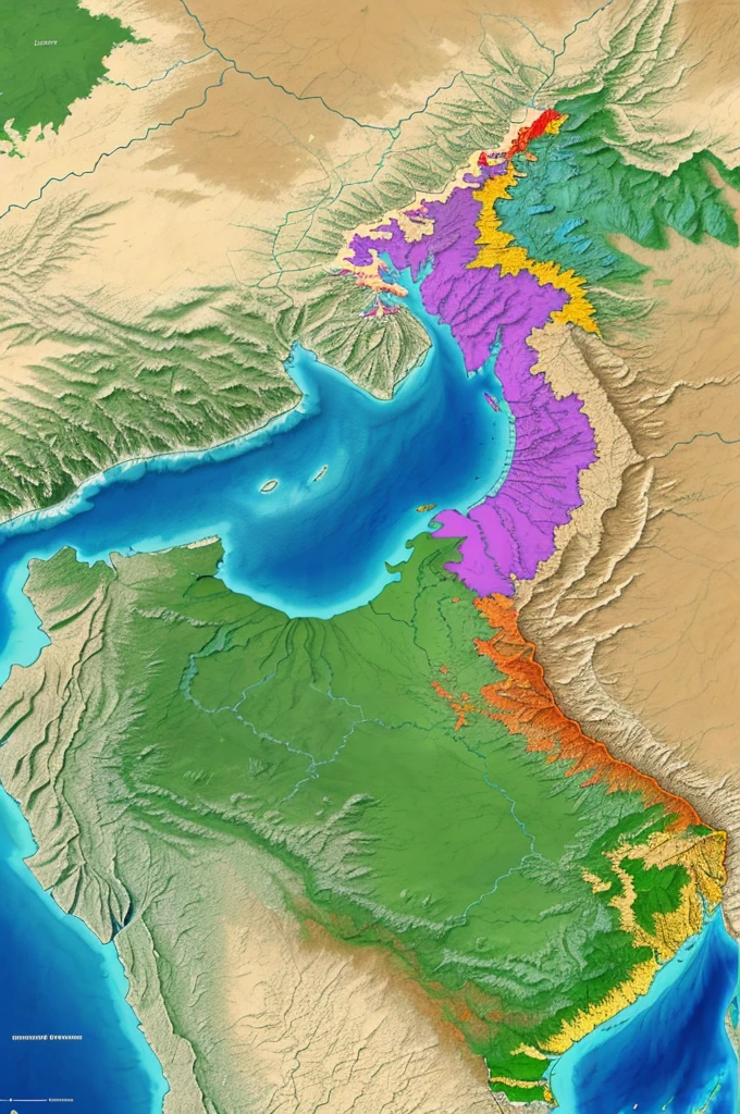 Indian map,topography division of indian which division show difficult colours