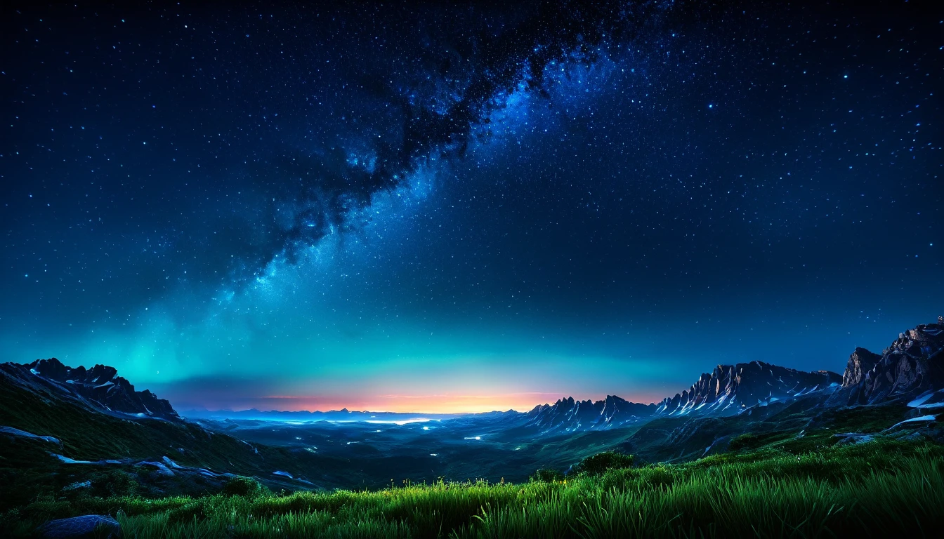 Summer night sky,Realistic,Very realistic,Extreme Detail,Breathtakingly realistic,High contrast realism,High Saturation Realism,Vibrant colors,Dramatic lighting,Fascinating landscape,Persuasive storytelling,Atmospheric scenery,Captivating visuals,Intricate details,Strong emotions,Heavenly Beauty,A dreamlike world