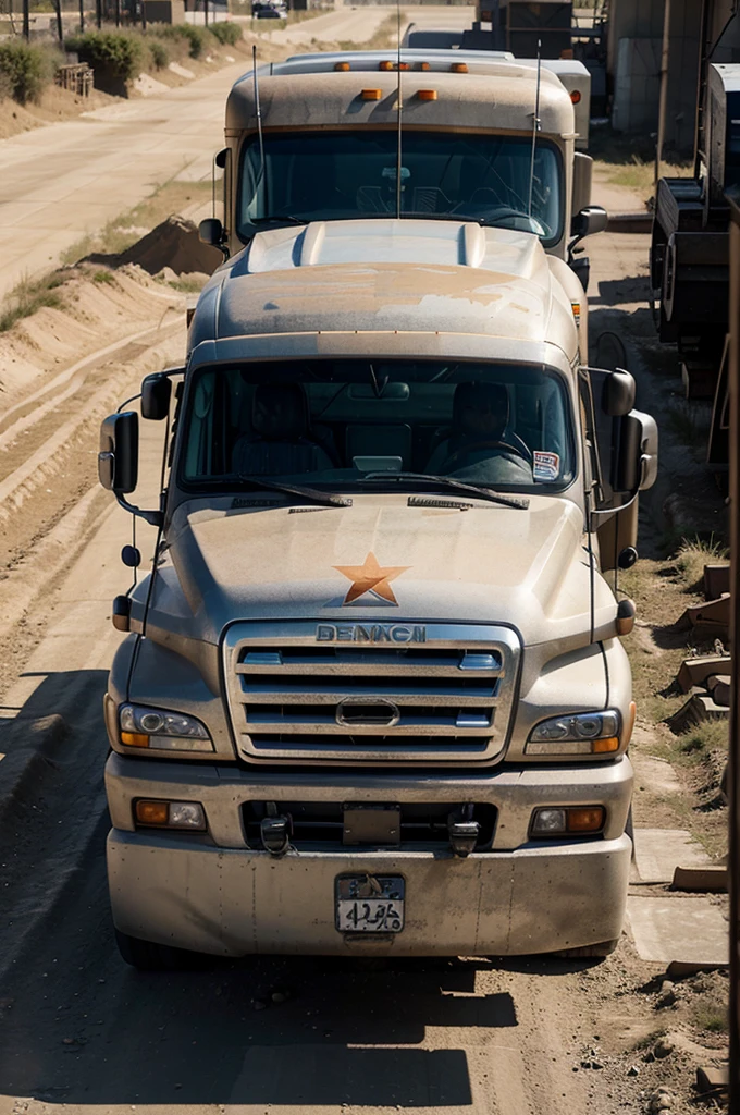 Cartoon truck loaded with cement with dynamix written on it