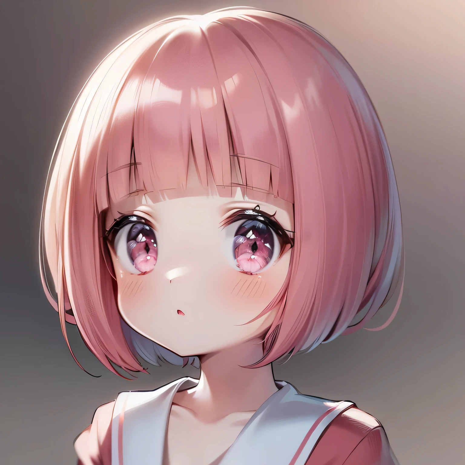 pink Brown Hair、Light pink blush、Beautiful eyes、Full Color、brown eyes、