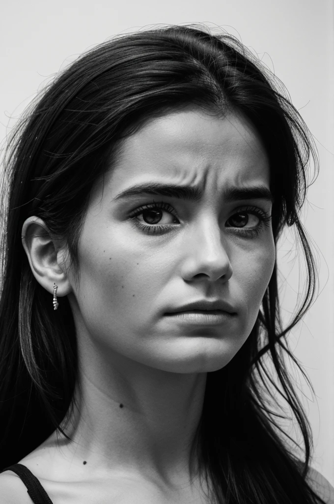 A sketch in black in white of a poor, forlorn soul
