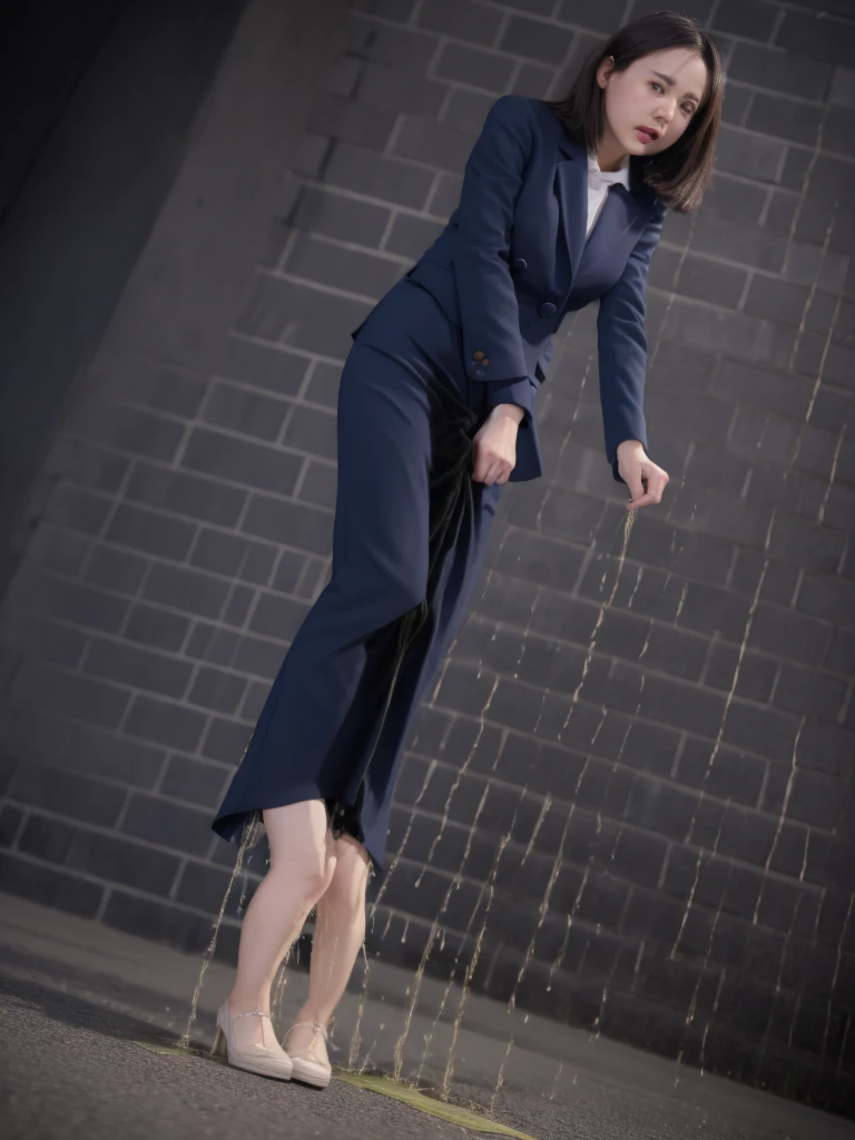 (masutepiece,High quality,16k:1.1),(depth of fields:1.3) ,((front body:1.35)),slovakian ,mature Woman, ((business suit, pencil skirt)), huge breasts, voluptuous, thicc, curvy,(Looking at Viewer:1.3),(full body shot:1.2),(snowing:1.2),(Beautiful night view of town:1.2),peeing self, wetting her clothes, can't hold her pee face, wetting herself desperate, pee desperation pose,wet skirt very badly in the front, her body can't hold her pee and wets herself ultra desperate in the middle of the cicty in absolute desperaton wetting herself, pee runing down her legs, standing up, hyper pee desperate face, big pee pudle