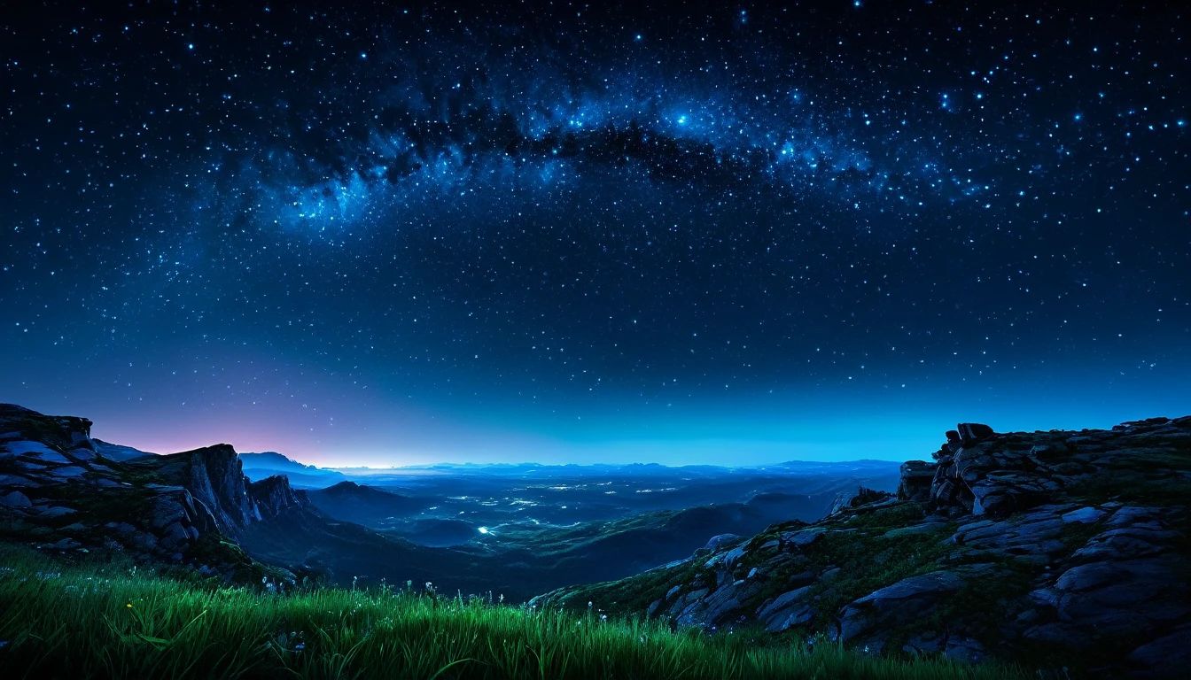 Summer night sky,Realistic,Very realistic,Extreme Detail,Breathtakingly realistic,High contrast realism,High Saturation Realism,Vibrant colors,Dramatic lighting,Fascinating landscape,Persuasive storytelling,Atmospheric scenery,Captivating visuals,Intricate details,Strong emotions,Heavenly Beauty,A dreamlike world,many stars