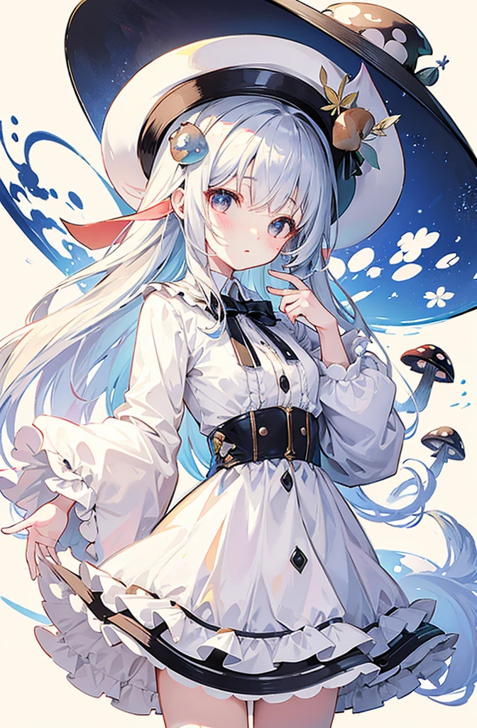 Charm Mushroom,personification,Light soft color coat and hat,pretty girl