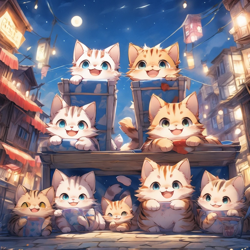 Town、Multiple stray cats、（（（smile:3.0）））