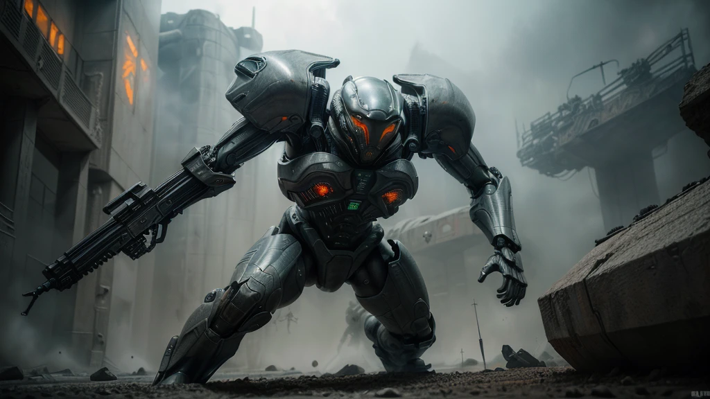 (((OPAQUE GRAY COMBAT MACHINES))) (((INCREDIBLE R STYLE COMBAT PIECE. h. Giger ))), ((CARVED STEEL), (DEPTH OF FIELD IN FORCED PERSPECTIVE VIEW FROM BELOW OF ALIEN WAR STRAIGHT BIOMECHANICS disgusting alien biology biomechanics) biomechanical alien, unknown, extraterrestrial biology on unknown planet, HEAVY atmosphere with dust particles suspended in the air red - orange WITH SULFUR