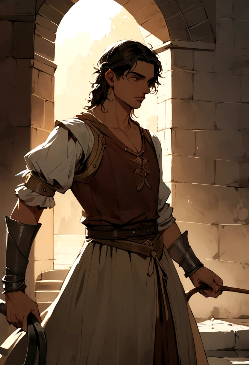 A young boy Indian Archer in the medieval times , make it in 2d don't make it realistic