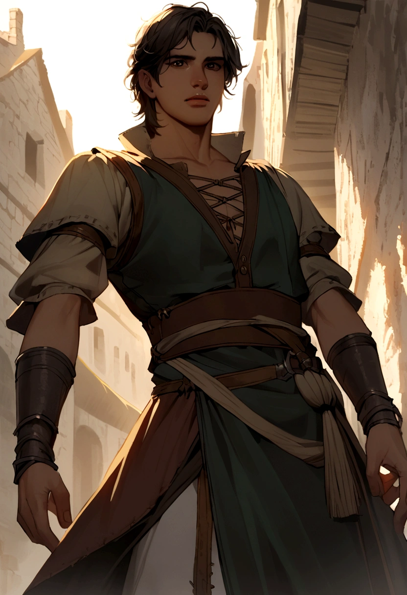 A young boy Indian Archer in the medieval times , make it in 2d don't make it realistic