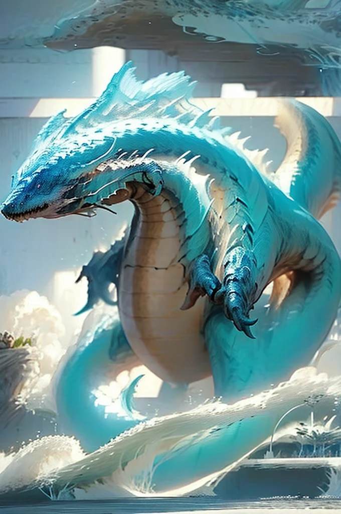 A Japanese-style dragon clad in thunder appears from the sea of clouds、dragon、dragon、dragon神、Chen、LoRA first
