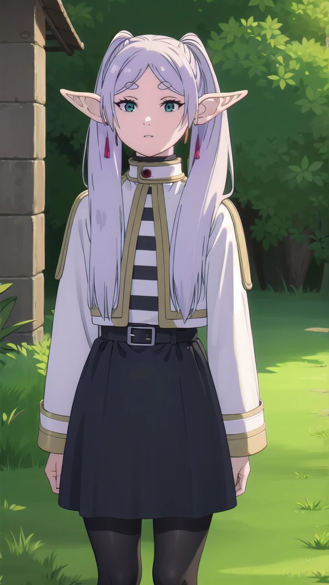 to freeze, to freeze, long hair, ponytail, (green eyes:1.5), White hair, pointed ears, elf, full length (full body 1.1.), nude, very sexy, naked, Sex pose,
BREAK shirt, long sleeves, jewelry, Tights, earrings, striped, black Tights, lure, striped shirt,
BREAK looking at viewer, upper body, whole body,
BREAK outdoors, sky, nature,
BREAK (masterpiece:1.2), Best quality, A high resolution, unity 8k wallpaper, (illustration:0.8), (beautiful detailed eyes:1.6), very detailed face, perfect lighting, extremely detailed computer graphics, (perfect hands, Ideal Anatomy),