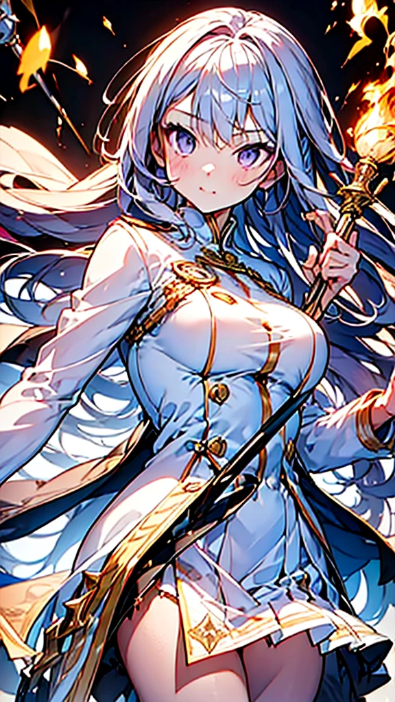 Even bangs、princess cut、black hair, bright eyes, naked, 光沢のあるnipple、(masterpiece),(highest quality:1.0), (ultra high resolution:1.0), Detail view, 8K, anime, masterpiece, brown eyes、nipple、provocative look　Blushing wavy hair　very big breasts　Fair skin　Very detailed breasts　Very detailed eyes　beautiful starry sky、grassland、thick eyebrows、I&#39;m looking here、one girl,grasslandの背景、Blue sky、show off breasts、