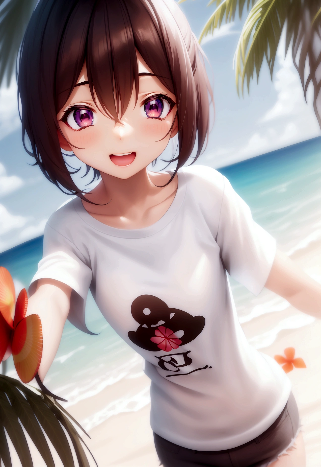 tshirt design, rzminjourney, Vector art, summer design, Hot as Hawaii