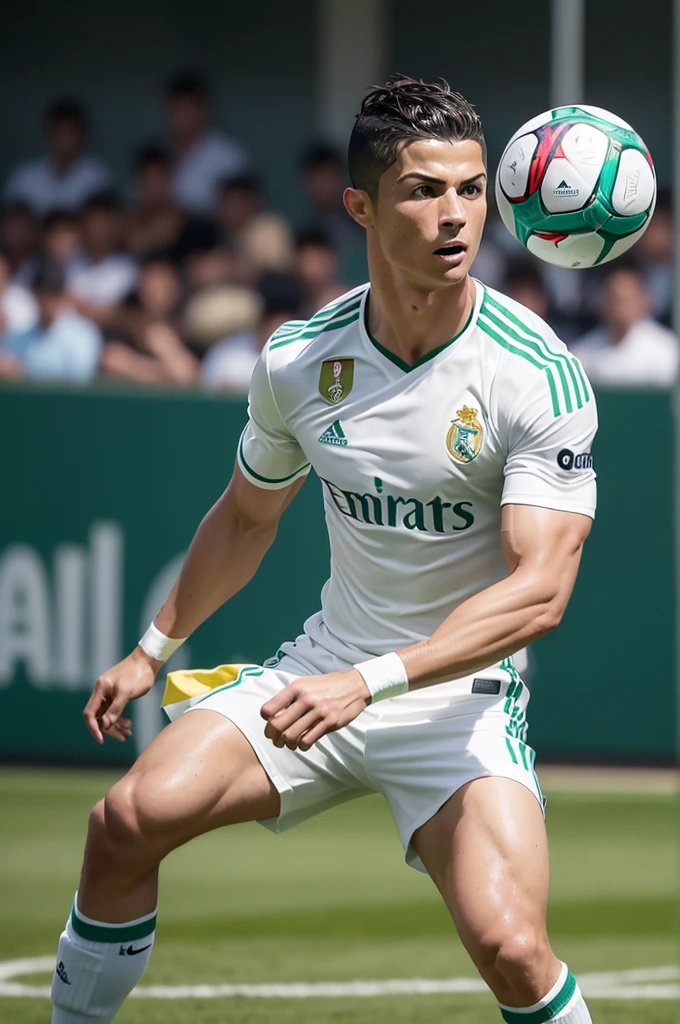 make Cristiano Ronaldo playing ball at the neoquímica Arena 