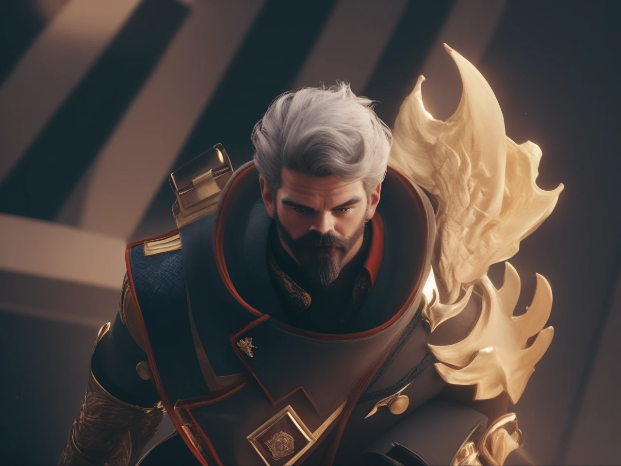 score_9, score_8_up, realistic, a handsome mature man, 45 years old, beard, gray hair, wearing a suit, in the background a luxurious office
