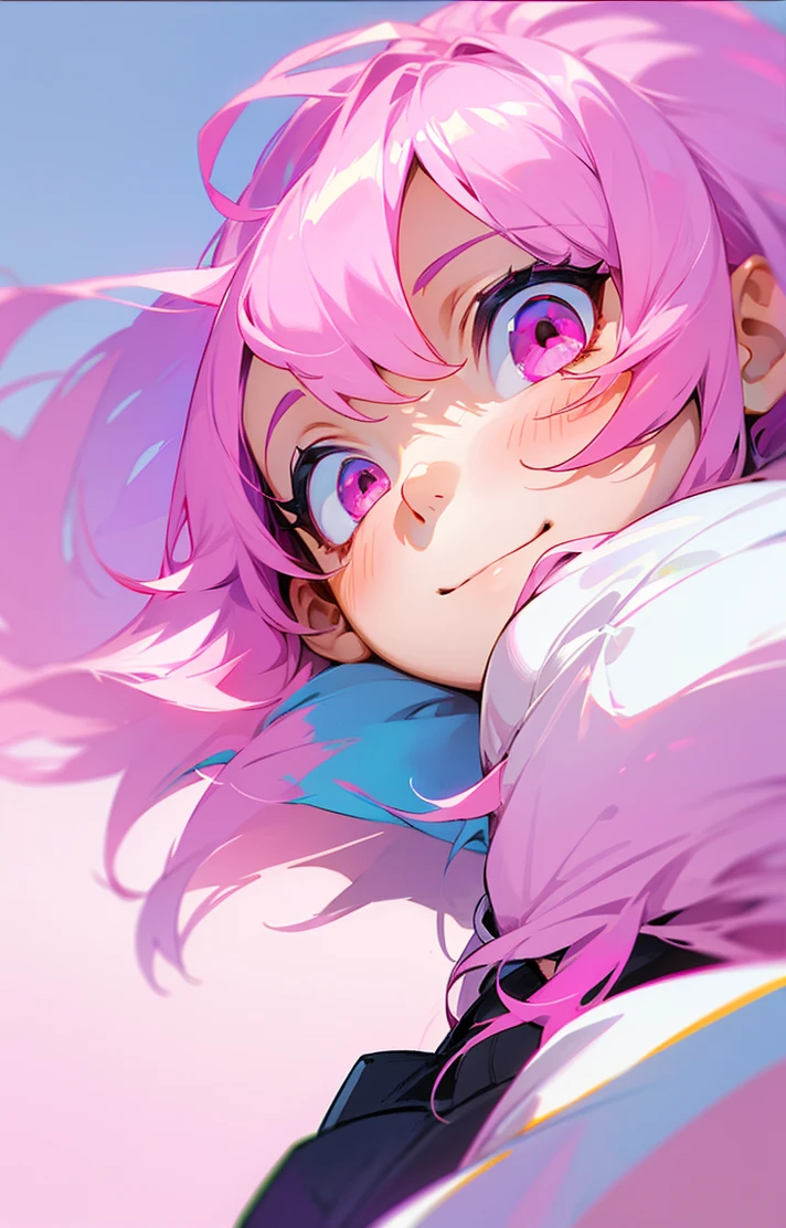 a cute little girl,pink lips,wearing a bright white shirt,in the style of soft color palette aurorapunk,an anime illustration of her face,animated gifs,hand-drawn animation,charming sketches,smooth and shiny,hazy romanticism,superflat style,white background--ar 1:1--niji 5--style expressive --s 50