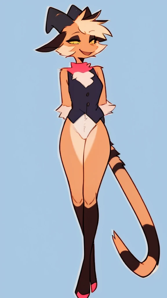 exited, smile, scream, Open mouth, young girl, Pullover, whole body to see, bob cut bangs hair, very wide hips, very huge thighs, very big thighs, fullbody, platform heels, pale skin, very Big breast, summer, colorfull, firm breast, redhead, thin waist, sleeveless, blue mini bikini, school skirt, neko girl, cat ears, cat tail, muscular girl, fit girl, abs, standing, front pose freckled skin, body freckles, glasses, topless,