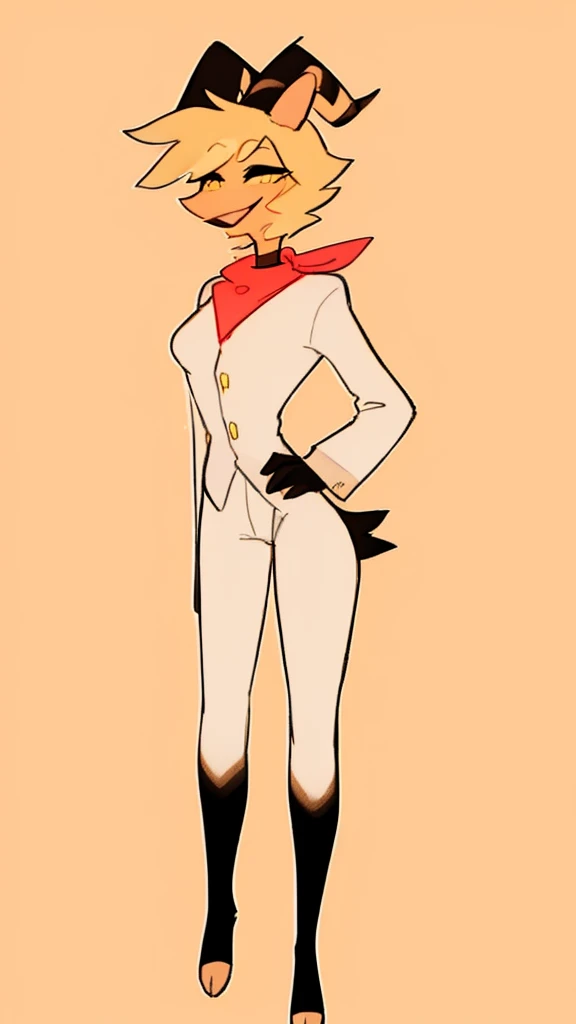 By bebebebebe, by lostgoose, by goonie-san, solo, standing, femenino, cabra,sexy, hair, smiling, happy,  full body