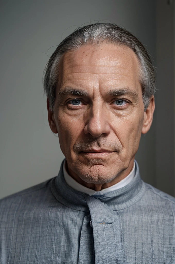Sr. Dubois:
* Age: 55 years
* Physical appearance: a tall and thin man, with gray hair and kind blue eyes. His face reflects the experience of the years, but also the warmth and kindness of his heart.