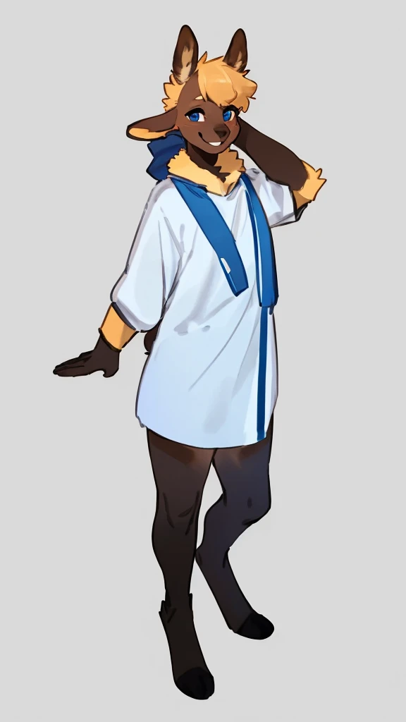 By bebebebebe, by lostgoose, by goonie-san, solo, standing, femenino, cabra,sexy, hair, smiling, happy,  full body