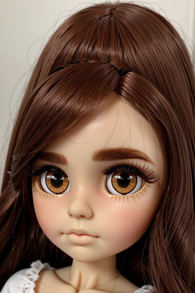 blythe doll hair red,eyes Brown and long eyelashes
