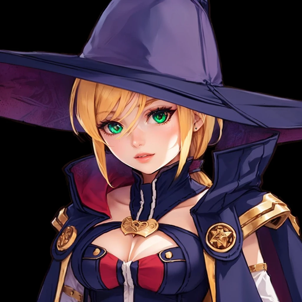 full body of a woman in a witch's hat and a cape, mechanized witch girl, half summoner half megumin, black magical girl, portrait of a female magician, marisa kirisame, Sorceress, female magician!, portrait of a sorceress, female magician, beautiful sorceress, black witch character, black witch side portrait