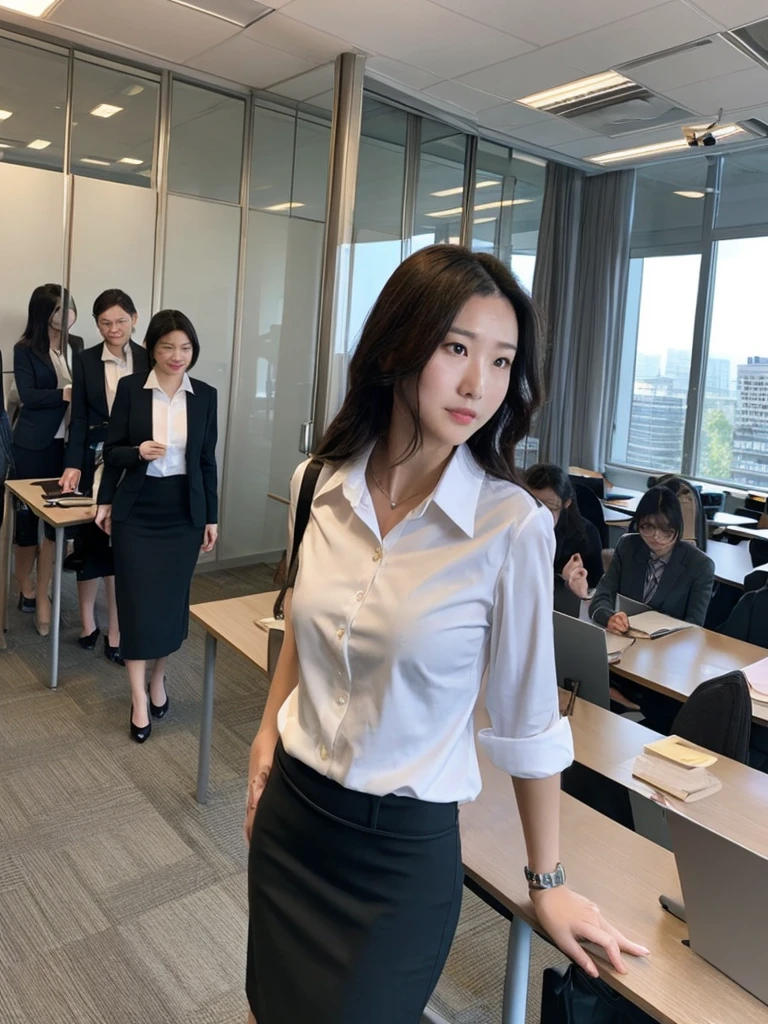 Group Photo,Standing Woman,under View,Turning Around,Bob,Orgasm,Office Suit,black vertical striped pencil skirt ,Young Wife,#Quality High Anatomically,Awards,ultra high quality,Accurate,High resolution,Attention to detail,high quality,High resolution,masterpiece ,Realistic,solve,retina,Super detailed,Textured skin,peeing self, wetting her clothes, can't hold her pee face, wetting herself desperate, pee desperation pose, her body can't hold her pee and wets herself ultra desperate in the middle of the cicty in absolute desperaton wetting herself, pee runing down her legs, standing up, hyper pee desperate face, big pee pudle