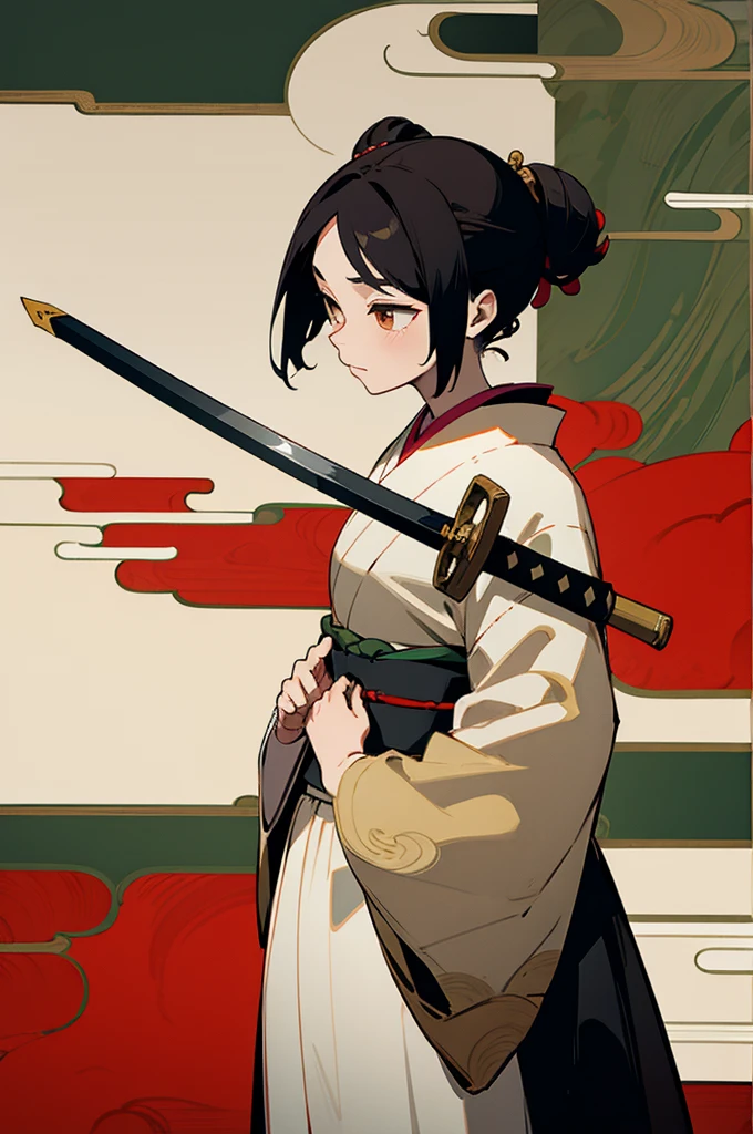 Kimono, Female, Edo Period, Japanese Background, Swordsmen