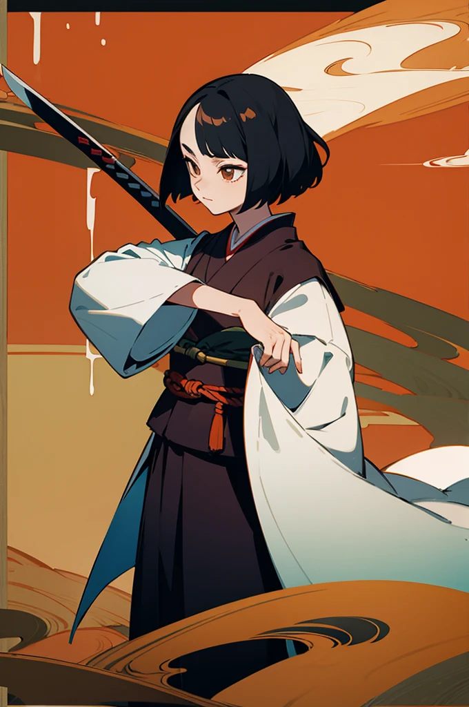 Kimono, Female, Edo Period, Japanese Background, Swordsmen