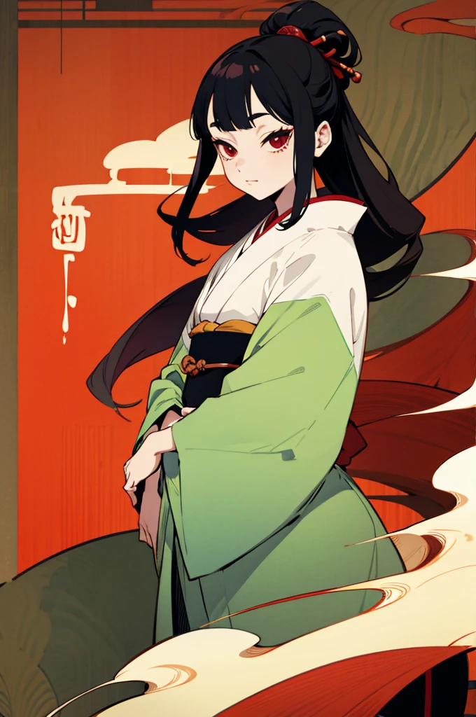 Kimono, Female, Edo Period, Japanese Background, Demon