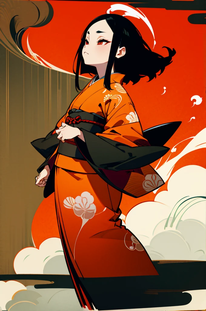 Kimono, Female, Edo Period, Japanese Background, Demon