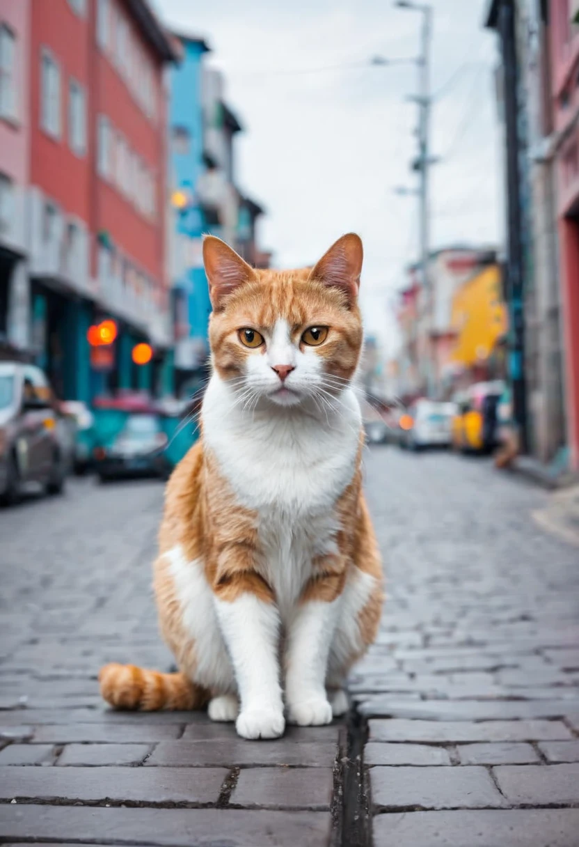 A cat who walks alone around the city