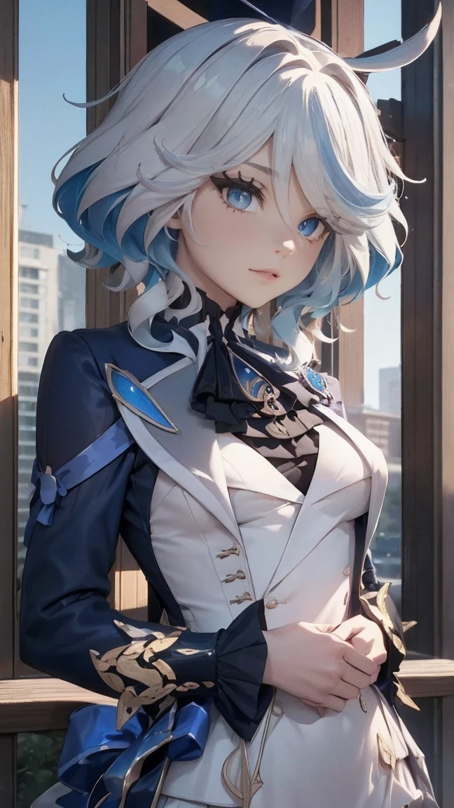 ((top quality, 8 k, masterpiece: 1.3, Ultra HD, high quality, Best quality, A high resolution, Realism)), sharp focus: 1.5, Correct anatomy 1.1., having sex with a guy, close viewing distance, Beautiful girl with a thin and lean body, , light blue hair, ocean eye color with light gradations, erotic pose, Camera angle from below, leans forward, 