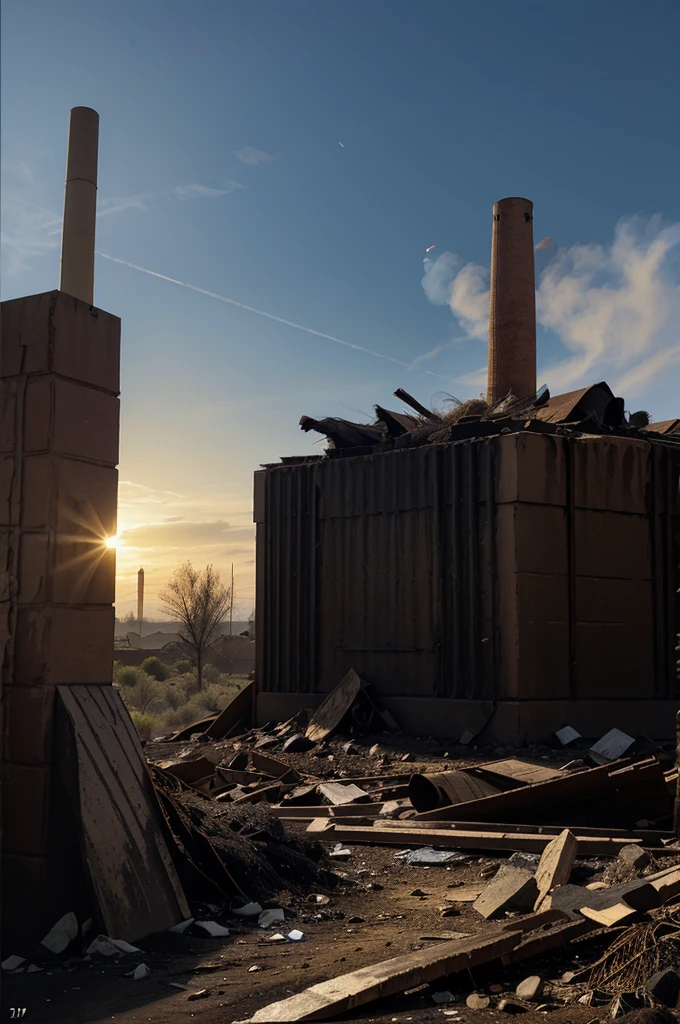 carbon transaction flayer image, chimney, arid environment, pollution, extinction of living things, people” cut down trees
