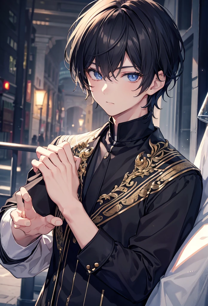 masterpiece, Best quality, 1 boy, detailed face, detailed eyes, beauty eyes, I look at the viewer, hair black,8K,boy,whole body,Handsome