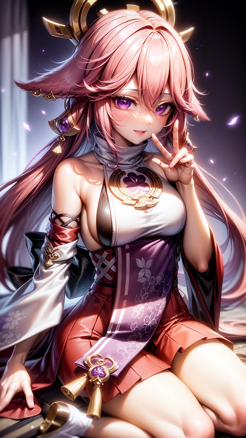 Yae Miko(purple eyes)(maid)(mucama)
