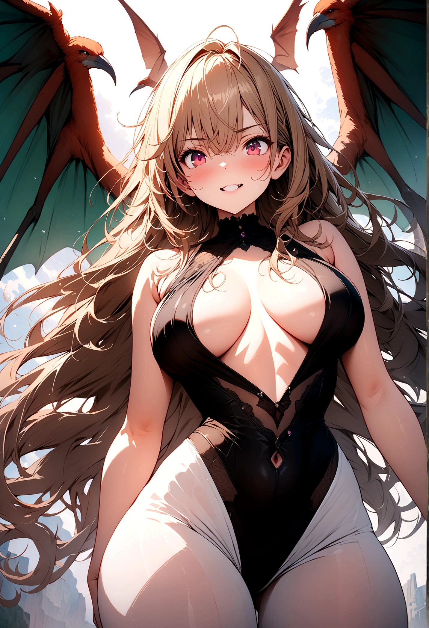 NSFW,(pale illustration,anime illustrations:1.2),(masterpiece, highest quality, so beautiful, Super detailed),textured skin, high details,8k,gleaming skin,pale outline

(hachimiya meguru, idolmaster:1.2),gold hair,

1 girl,(black Thighhighs:1.3),middle breasts,shorty,happy smile,
nude,fur collar,standing,
from front,white and clean bedroom