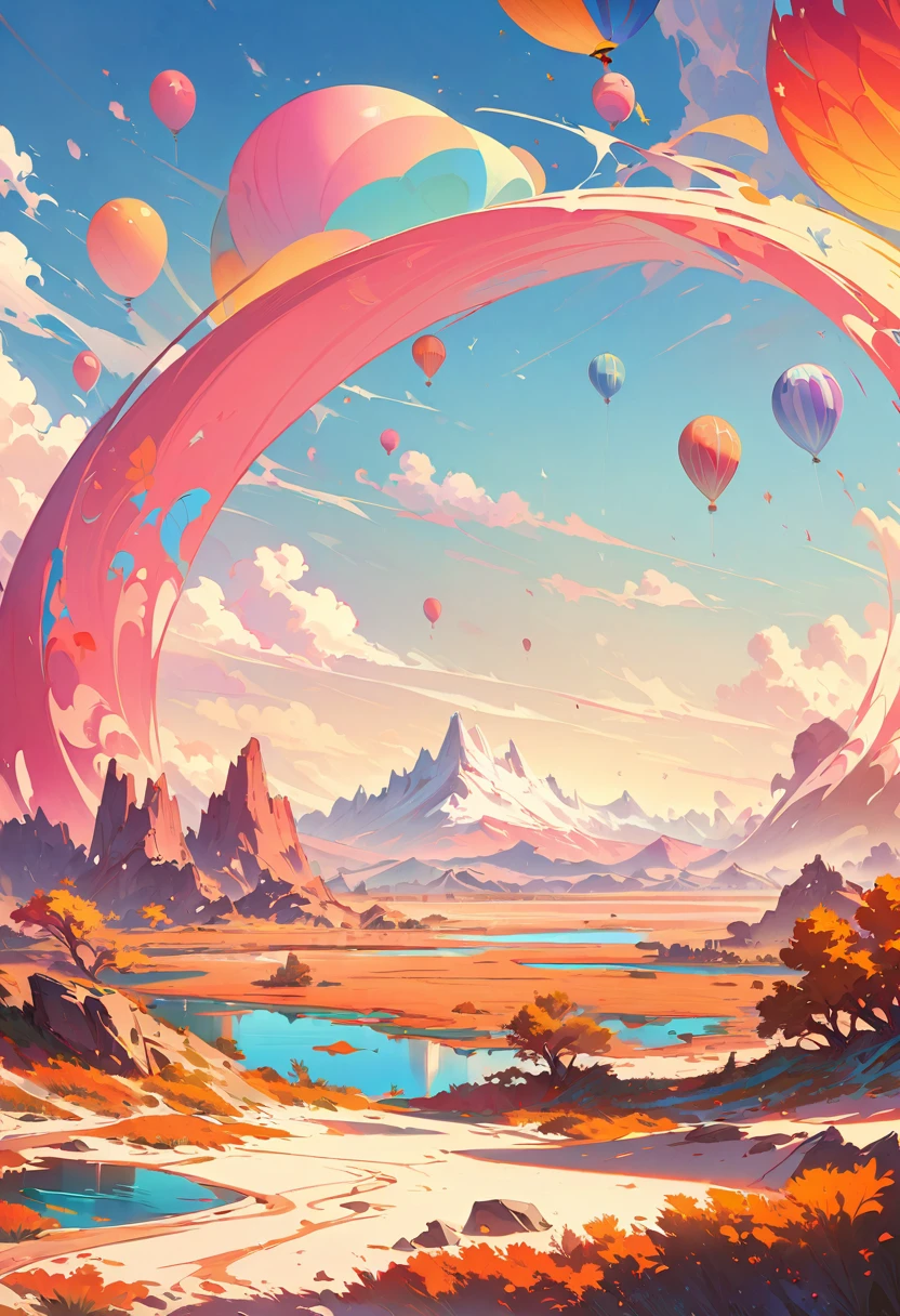 masterpiece, best quality, high quality, Very detailed CG uniform 8k wallpaper, blossoming landscape, dry place,such as an empty desert, dearest, cunning, mono lake, common tree, 3D numbers, Award-winning photography, Bokeh, depth of field, high dynamic range, bloom, Color difference, lifelike, Very detailed, Popular topics on ArtStation, Trending on CGSociety, complex, high detail, dramatic, midway art