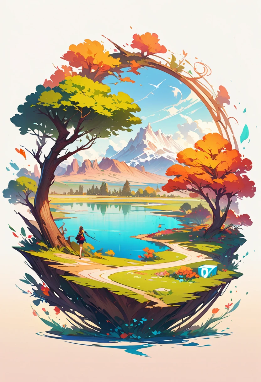 masterpiece, best quality, high quality, Very detailed CG uniform 8k wallpaper, blossoming landscape, dry place，such as an empty desert, dearest, cunning, mono lake, common tree, 3D numbers, Award-winning photography, Bokeh, depth of field, high dynamic range, bloom, Color difference, lifelike, Very detailed, Popular topics on ArtStation, Trending on CGSociety, complex, high detail, dramatic, midway art