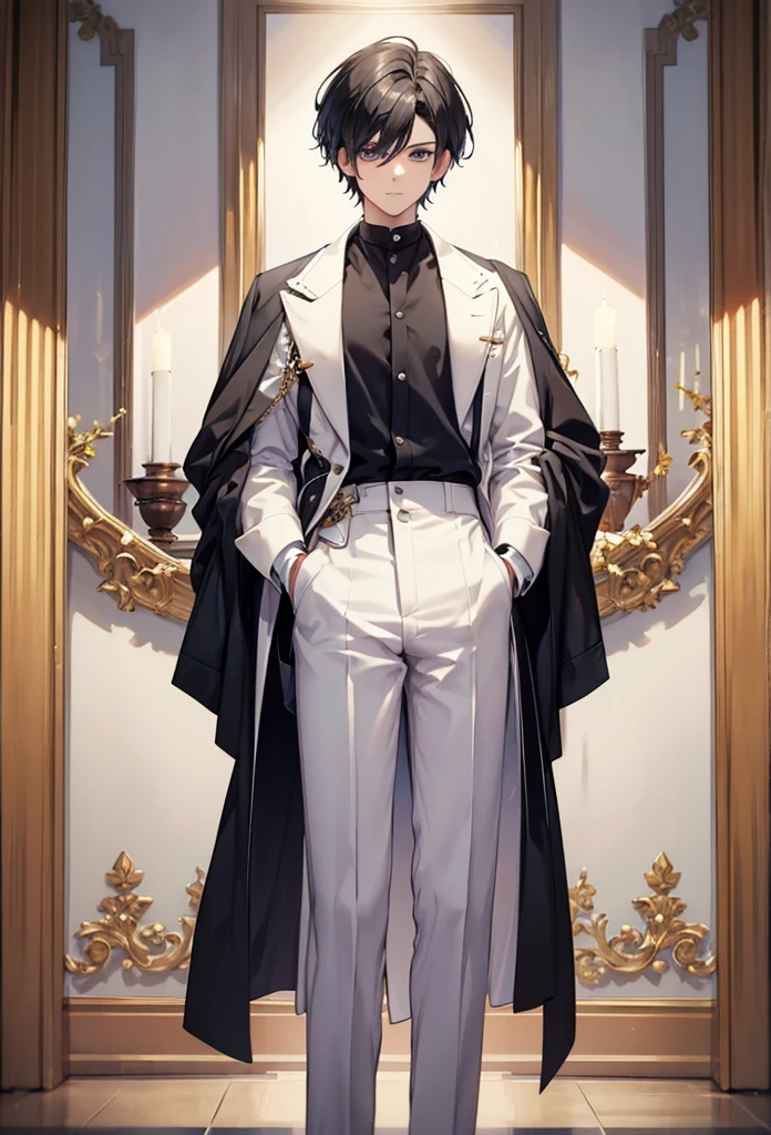 masterpiece, Best quality, 1 boy, detailed face, detailed eyes, beauty eyes, I look at the viewer, hair black,8K,boy,whole body,Handsome,Private Server,Casual clothing,Normal standing posture