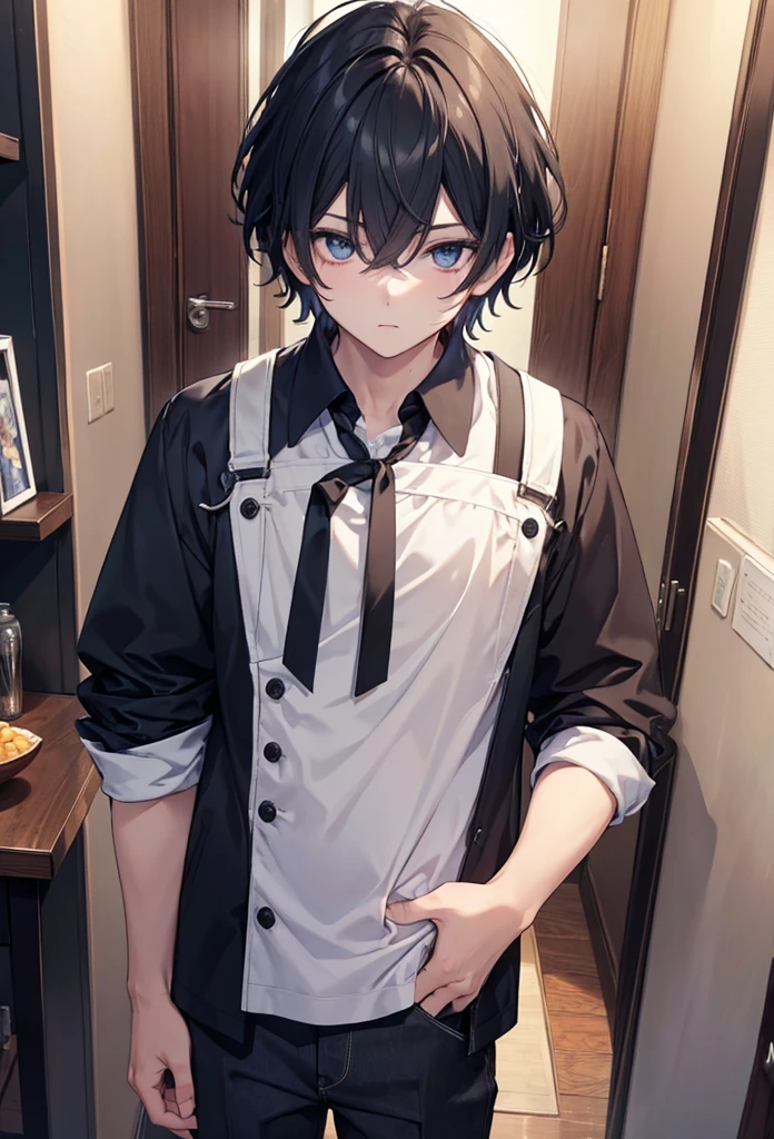 masterpiece, Best quality, 1 boy, detailed face, detailed eyes, beauty eyes, I look at the viewer, hair black,8K,boy,whole body,Handsome,Private Server,Casual clothing,Normal standing posture