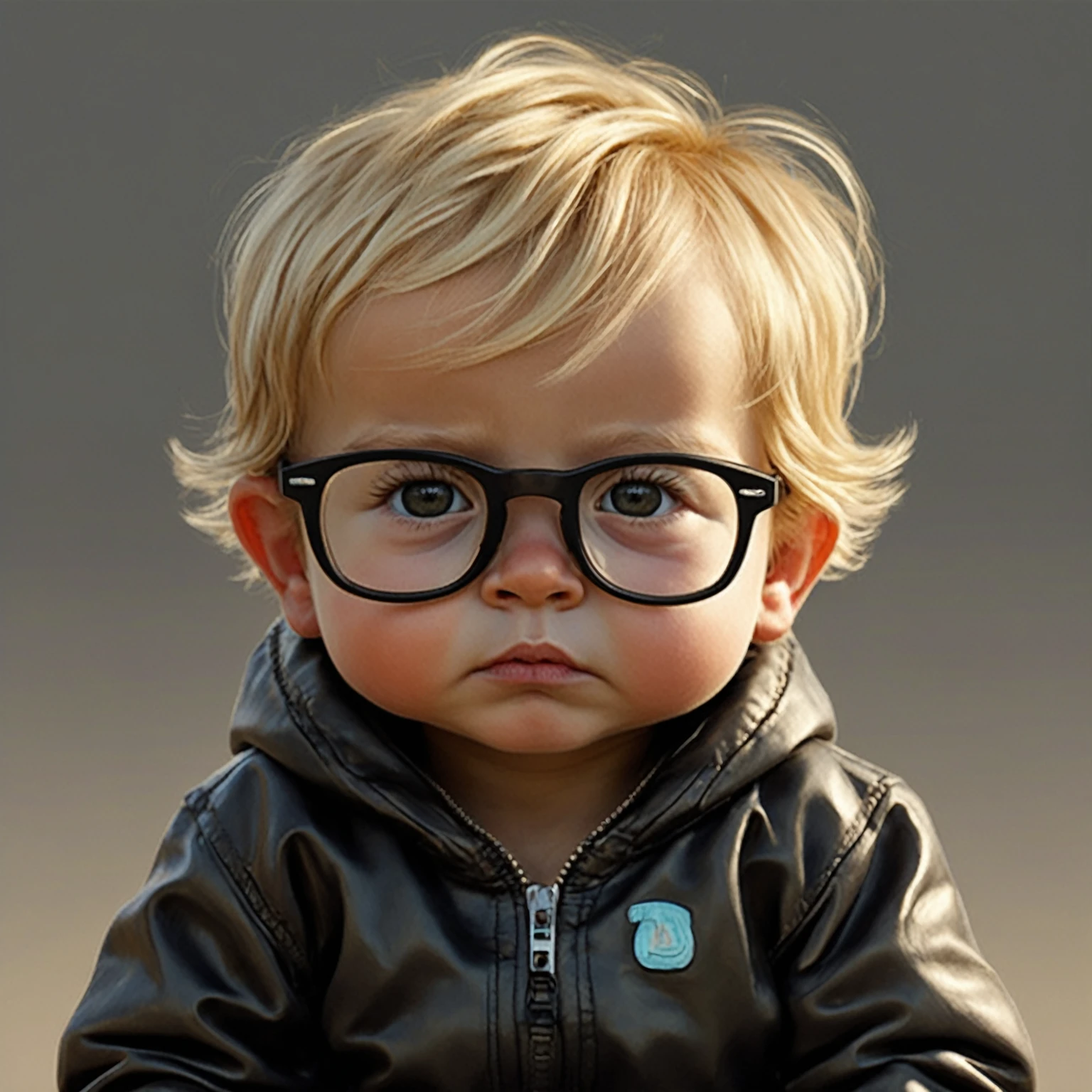 enfant aux cheveux blonds portant des lunettes et une veste en cuir, adorable peinture numérique, art numérique très réaliste, art numérique hyper réaliste, art numérique ultraréaliste, art numérique ultra réaliste, art numérique hyperréaliste, art numérique très réaliste, peinture numérique ultra réaliste, art numérique ultra-réaliste, peinture numérique photoréaliste, peinture numérique hyper réaliste, illustration ultraréaliste, art numérique photoréaliste, student and computer background