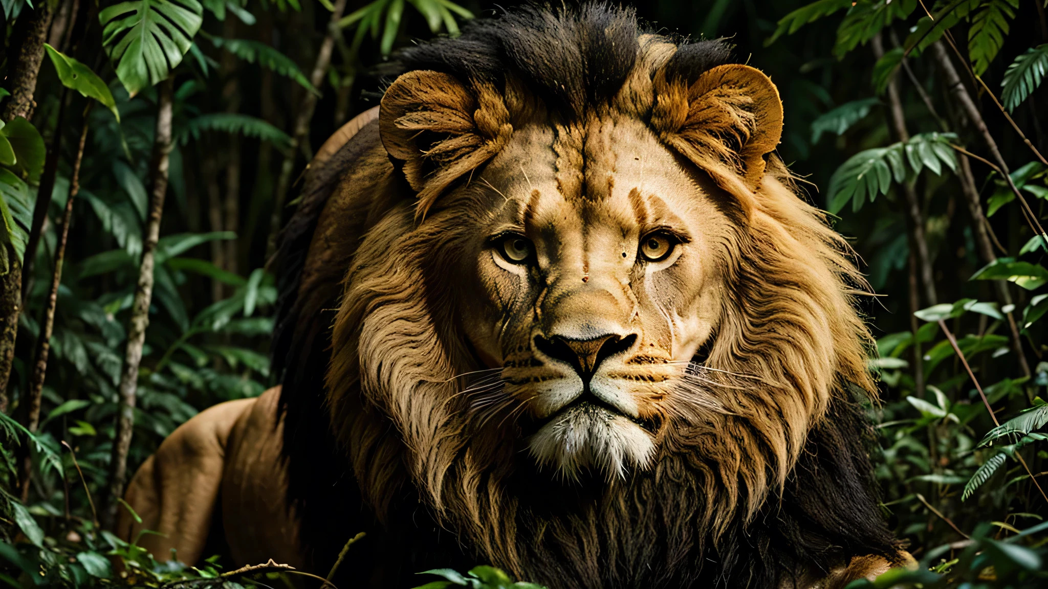 Once upon a time, in a dense jungle, there lived a powerful lion.