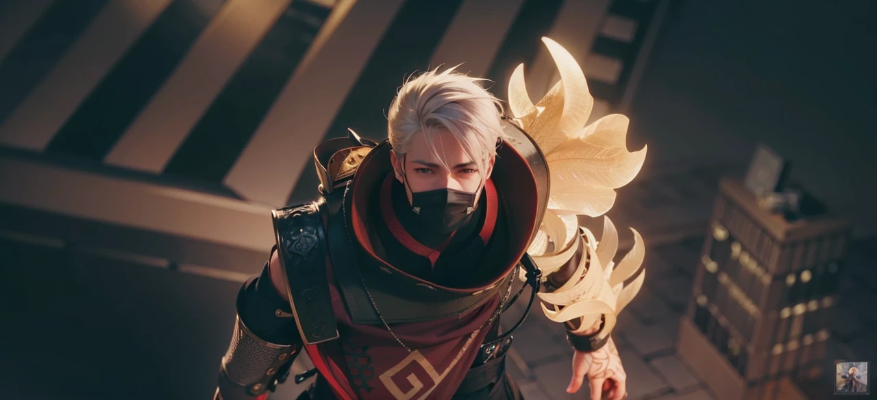 masculine male, masterpiece, ((perfect eyes)) best quality, (semirealism:1.9), beautiful lighting, (extremely detailed CG unity 4k fhd wallpaper), High Detail, Sharp focus, dramatic outdoors, 1 boy ,24 years old, white hair, light purpel eyes, smile.