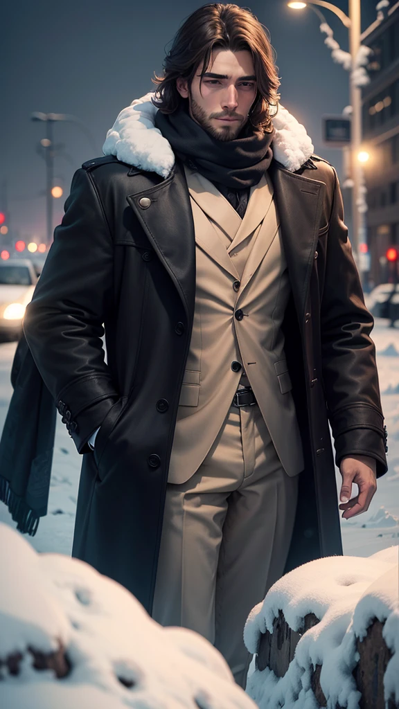 He was a beautiful man amidst the cold atmosphere.