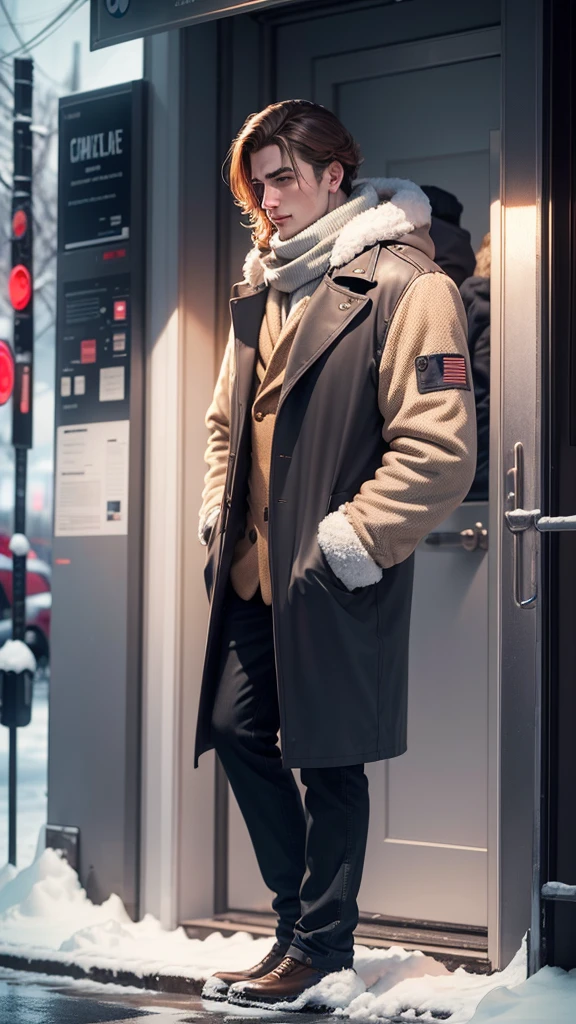 He was a beautiful man amidst the cold atmosphere.