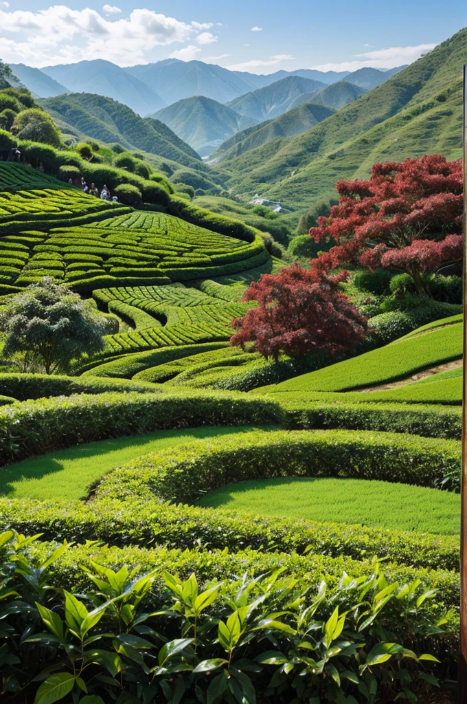 Beautiful tea garden landscape